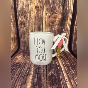 Rae Dunn I Love You More Mug with Heart Handle